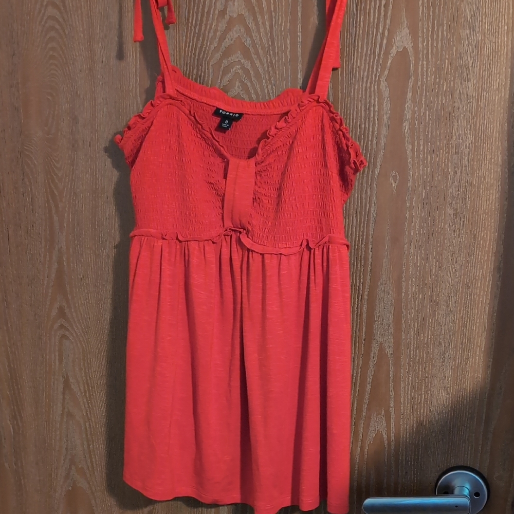 Torrid Pink Ruffled Tie Front Camisole